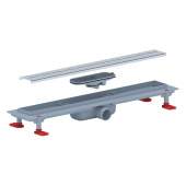 Трап линейный пластиковый АНИ Пласт TLQ1555M DN40 с сухим затвором и матовой решёткой Киль 550х62 мм