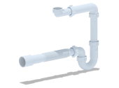 Сифон для раковины АНИ Пласт DB5026 1 1/4 дюйма 32 мм без выпуска с гибкой трубой 32х40/50 мм