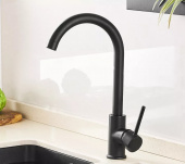 Смеситель Turdus Steel 22К Black Stone (черный) без шлангов подвода воды