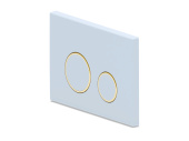 Клавиша АНИ Пласт для системы скрытой установки унитаза глянцевая белая, обод золото, клавиша белый глянец WPG2050G