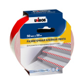 60885 Клейкая лента разметочная UNIBOB 50мм*50м красно-белая (6/24)