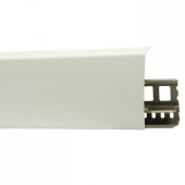 Плинтус напольный ПВХ с монтажной планкой Line Plast LS001 Белый с тиснением 2200х85х21 мм