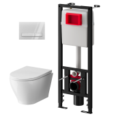 Набор инсталляции 40 см АНИ Пласт WN4 G1400G Breeze с безободковым унитазом, с сиденьем микролифт, белый глянец клавишей WPG1400G