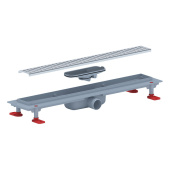 Трап линейный пластиковый АНИ Пласт TLQ1455M DN40 с сухим затвором и матовой решёткой Бимс 550х62 мм