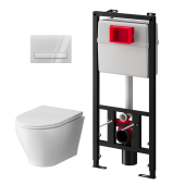 Набор инсталляции 50 см АНИ Пласт WN5 G1400G Breeze с безободковым унитазом, с сиденьем микролифт, белый глянец клавишей WPG1400G