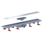 Трап линейный пластиковый АНИ Пласт TLQ1565G DN40 с сухим затвором и глянцевой решёткой Киль 650х62 мм