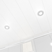 Потолок реечный Cesal C01 Жемчужно-белый Глянцевый 100х4000 мм
