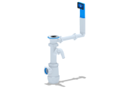 Сифон для мойки АНИ Пласт Грот A1040 1 1/2 дюйма 40 мм с отводом для стиральной машины и жестким переливом