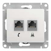 Glossa Бел Розетка TV+RJ45, кат.5E