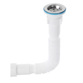 Сифон для мойки АНИ Пласт G706 80х40/50 мм гофрированный 396-706 мм