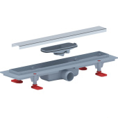 Трап линейный пластиковый АНИ Пласт TLQ1145M DN40 с сухим затвором и матовой решёткой Штиль 450х62 мм