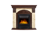 Портал Firelight Torre Classic U (угловой) камень слоновая кость, шпон темный дуб