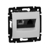 Legrand Valena Бел Розетка двойная комп.(RJ45) 5 кат UTP + ТЛФ(RJ11)