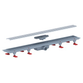 Трап линейный пластиковый АНИ Пласт TLQ1585M DN40 с сухим затвором и матовой решёткой Киль 850х62 мм