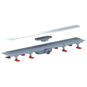 Трап линейный пластиковый АНИ Пласт TLQ1175G DN40 с сухим затвором и глянцевой решёткой Штиль 750х62 мм