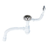 Сифон для мойки АНИ Пласт Грот A0145SA15 3 1/2 дюйма 40 мм с гибким переливом и гибкой трубой 40х40/50 мм
