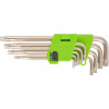 Набор ключей имбусовых Tamper-Torx, 9 шт: TT10-ТT50, 45x, закаленные, 
