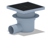 Трап для душа АНИ Пласт TQ5616 DN50 горизонтальный выпуск регулируемый с сухим затвором и решёткой из чугуна 150х150 мм