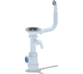 Сифон для мойки АНИ Пласт Грот A1042SPDIY 3 1/2 дюйма 40 мм с круглым и прямоугольным переливом и отводом для стиральной машины