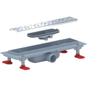 Трап линейный пластиковый АНИ Пласт TLQ1335G DN40 с сухим затвором и глянцевой решёткой Бриз 350х62 мм