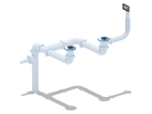 Набор АНИ Пласт L0505 для двойного универсального разноуровнего сифона с выпуском 1 1/2 дюйма 40 мм с переливом