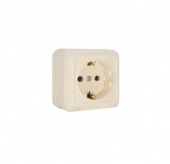 Розетка 1-ая серия "Олимп" с/з бежевая
