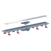 Трап линейный пластиковый АНИ Пласт TLQ1585G DN40 с сухим затвором и глянцевой решёткой Киль 850х62 мм