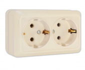 Розетка 2-ая серия "Олимп" с/з бежевая