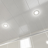Потолок реечный Cesal B22 Металлик с металлической полосой 100х3000 мм