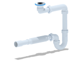 Сифон для раковины АНИ Пласт DB5015 1 1/4 дюйма 32 мм с гибкой трубой 32х32/40 мм