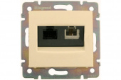 Legrand Valena Крем Розетка двойная комп.(RJ45) 5 кат UTP + ТЛФ(RJ11)