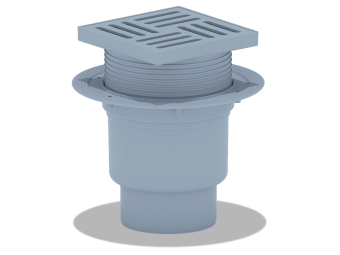 Трап для душа АНИ Пласт TA1710 вертикальный регулируемый с выпуском 110 мм и пластиковой решеткой 150х150 мм