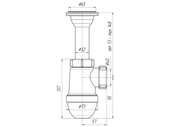 Сифон для раковины АНИ Пласт C2000 1 1/4 дюйма 40 мм