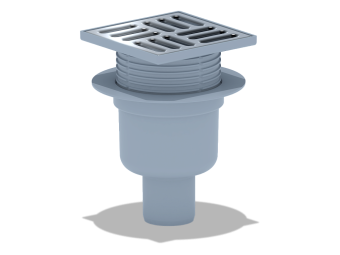 Трап для душа АНИ Пласт TQ5714 DN50 вертикальный регулируемый с сухим затвором и решёткой из нержавеющей стали 120х120 мм