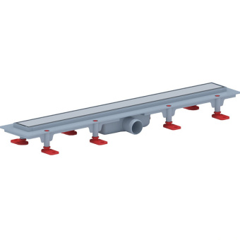 Трап линейный пластиковый АНИ Пласт TLQ1165M DN40 с сухим затвором и матовой решёткой Штиль 650х62 мм