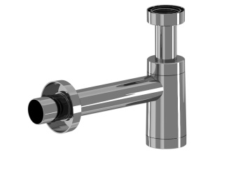 Сифон бутылочный АНИ Плас, с переходной трубкой D40, хромированный корпус, BRB1004C