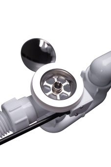 Перелив полуавтомат с плоским сифоном АНИ Пласт EM701 580 мм с гибкой трубой 40х50 мм