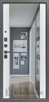 Дверь входная Страж К-8 Зеркало, цвет velluto oscure ag 710, панель - 3k yodoors-8 цвет velluto bianco ag 700 + Зеркало