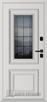 Дверь входная уличная Исландия, цвет ral 8019 Шоколад, панель - Исландия цвет ral 9016 Белый