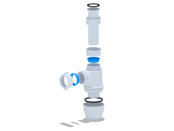 Cифон для раковины АНИ Пласт Юнг BM1020 1 1/4 дюйма 32 мм без выпуска