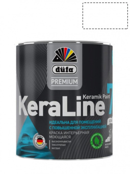 Краска для стен и потолков моющаяся Düfa Premium KeraLine Keramik Paint 7 матовая белая 9л(14кг)