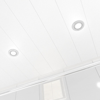 Потолок реечный Cesal C01 Жемчужно-белый Глянцевый 100х4000 мм