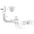 Сифон для ванны АНИ Пласт Варяг C6155 1 1/2 дюйма 40 мм регулируемый с гибкой трубой 40х50 мм