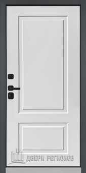 Дверь входная уличная RX-1 Термо, цвет Муар ral 7024, панель - rx-1 цвет ПВХ Белая матовая