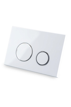 Клавиша АНИ Пласт для системы скрытой установки унитаза глянцевая белая, обод хром, клавиша белый глянец WPG2010G