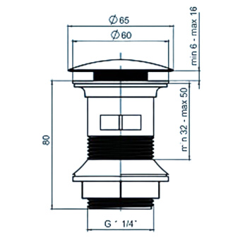 Крышка большая клик-кляк АНИ Пласт M0100CL к сифону 1 1/4 дюйма пластик высота 78 мм