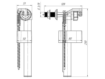 Арматура боковая АНИ Пласт WC5070 эконом штуцер пластик 3/8 дюйма