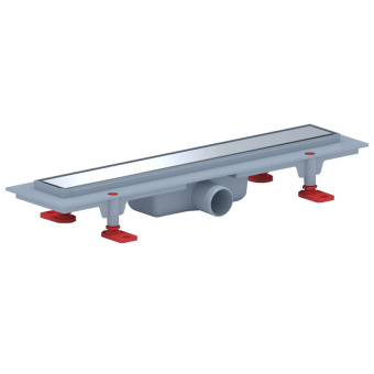 Трап линейный пластиковый АНИ Пласт TLQ1145G DN40 с сухим затвором и глянцевой решёткой Штиль 450х62 мм