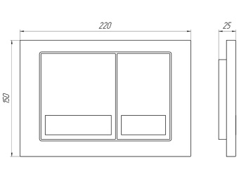 Инсталляция для унитаза 50 см АНИ Пласт WCP1121 1350х522х225 мм с квадратной клавишей хром глянец