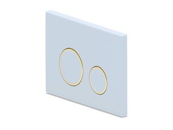 Клавиша АНИ Пласт для системы скрытой установки унитаза глянцевая белая, обод золото, клавиша белый глянец WPG2050G